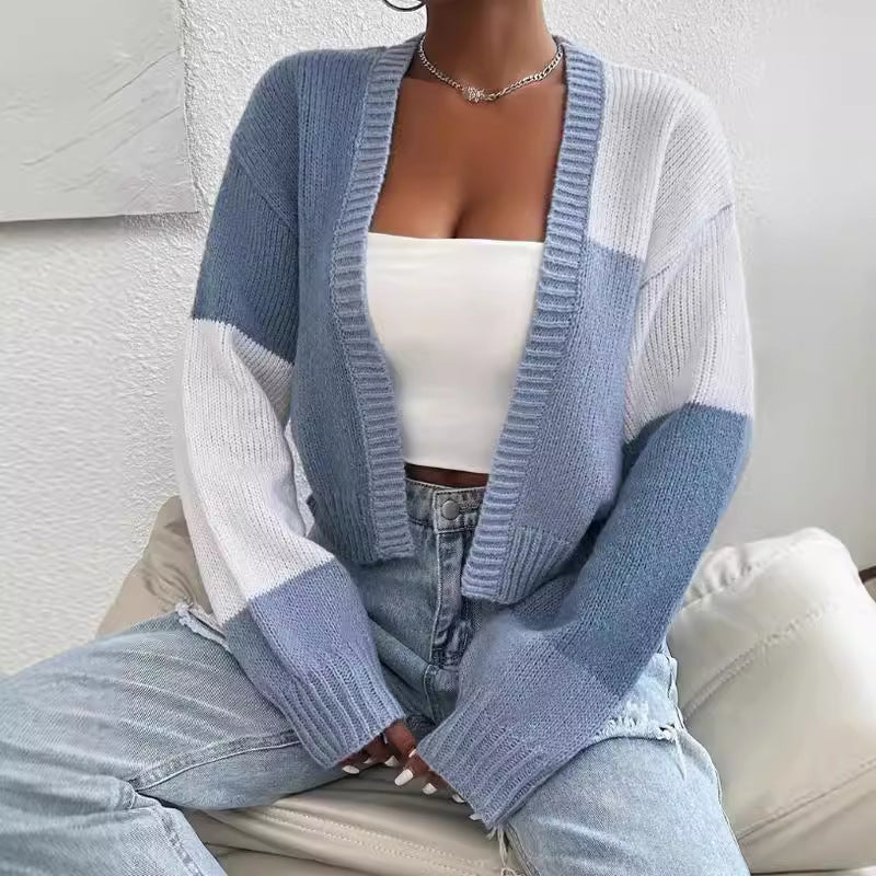 Alara | Women's Cropped Color Block Cardigan