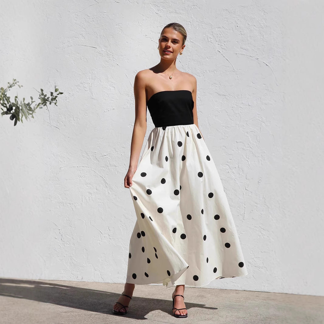 Jodie | Stylish Strapless A-Line Polka Dot Dress for Summer Fun