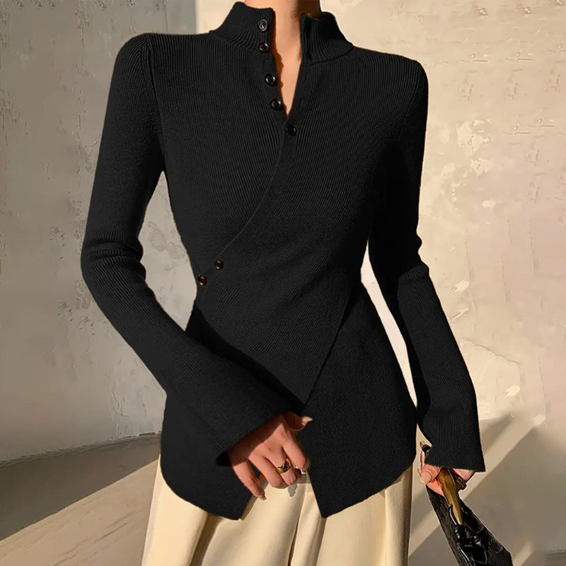 Alyona | Women's Mock Neck Wrap Sweater