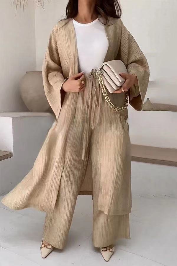Audrey | Elegant Pleated Kimono Set