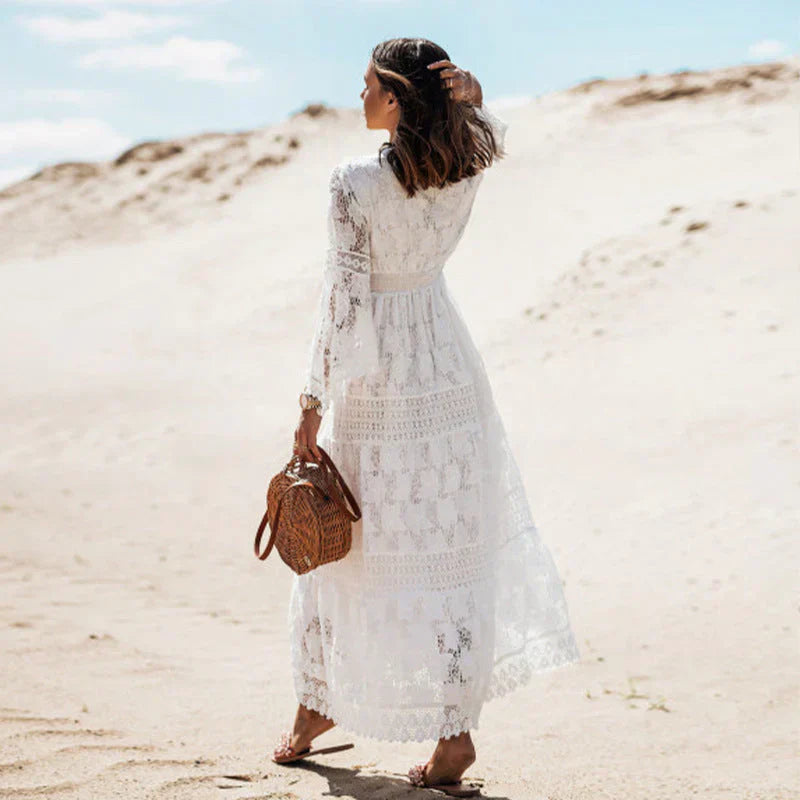 Morag | Women's Flowy Long Sleeve Boho Maxi Dress