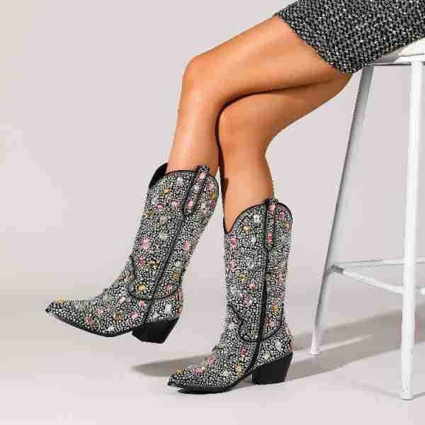 Florentina | Women's Embellished Mid-Calf Cowboy Boots