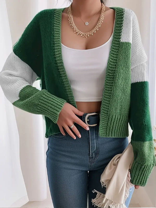 Alara | Women's Cropped Color Block Cardigan