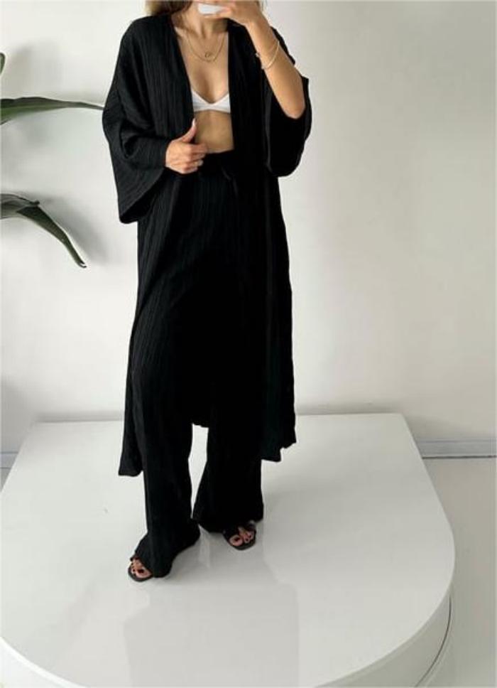 Audrey | Elegant Pleated Kimono Set