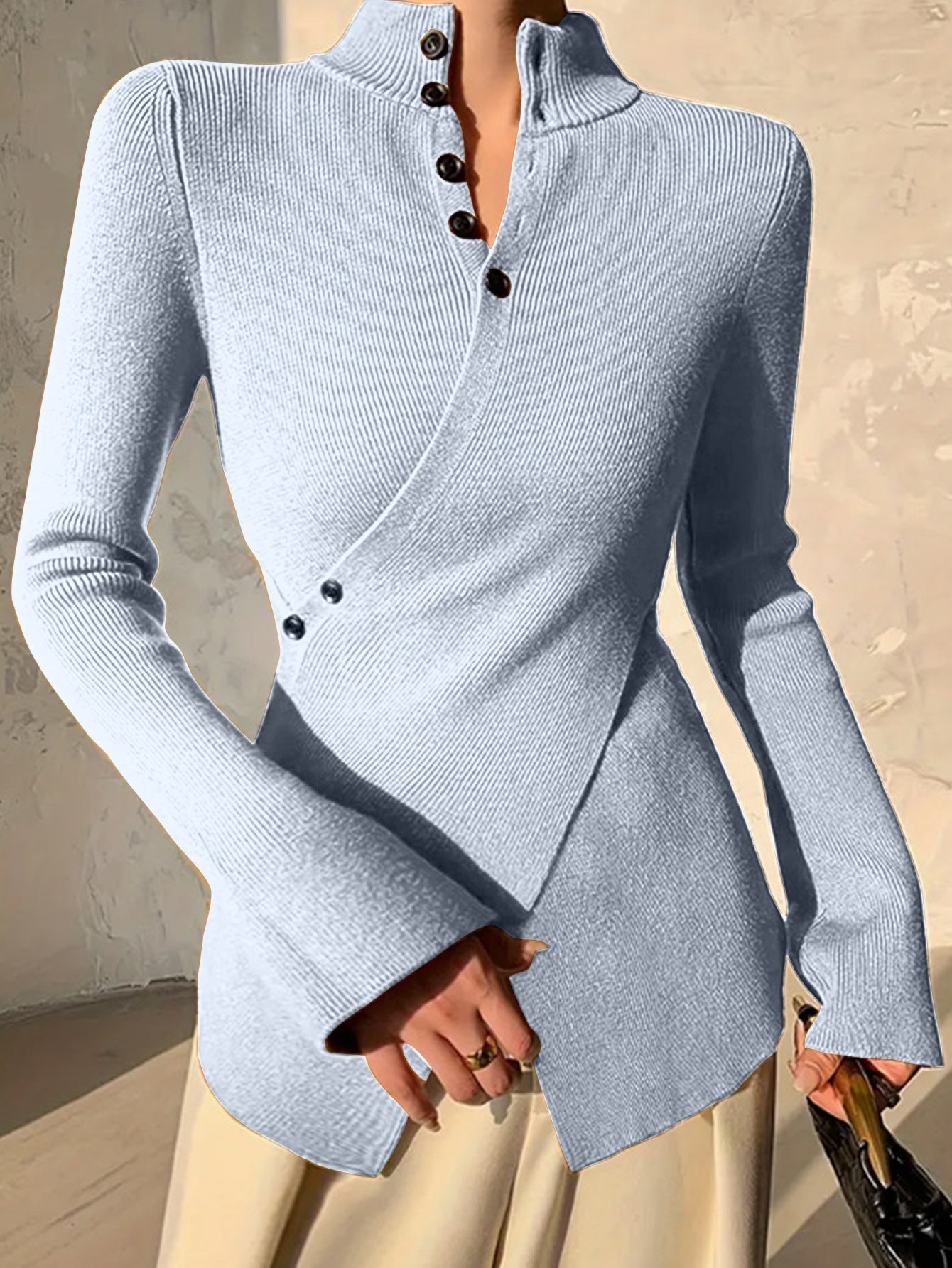 Alyona | Women's Mock Neck Wrap Sweater
