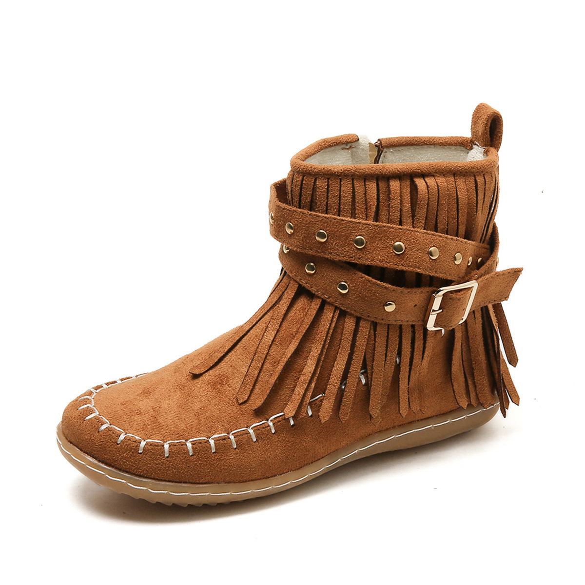 Audrina | Women's Fringe Buckle Ankle Boots