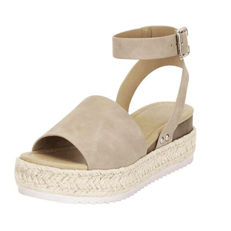Laureline | Women's Jute Wedge Sandals - Chic Platform Footwear