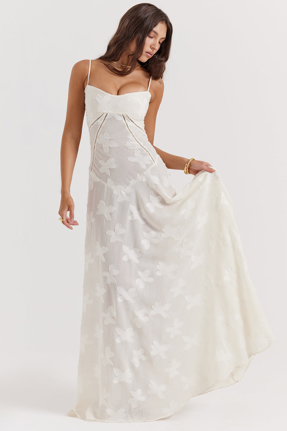 Mollie | Women's Elegant Maxi Dress - Silky Slim Fit - Spaghetti Straps
