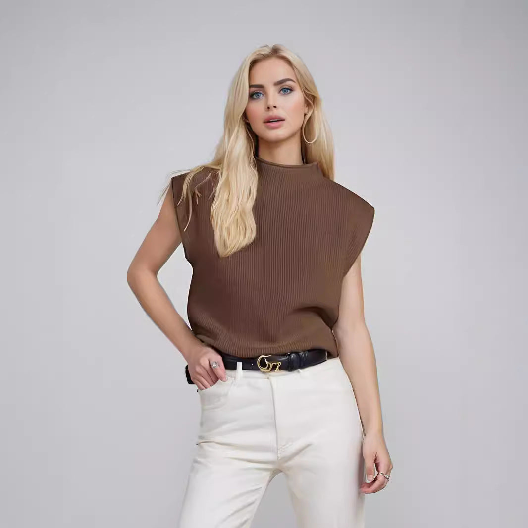 Alinora | Women's Sleeveless Mock Neck Sweater Vest
