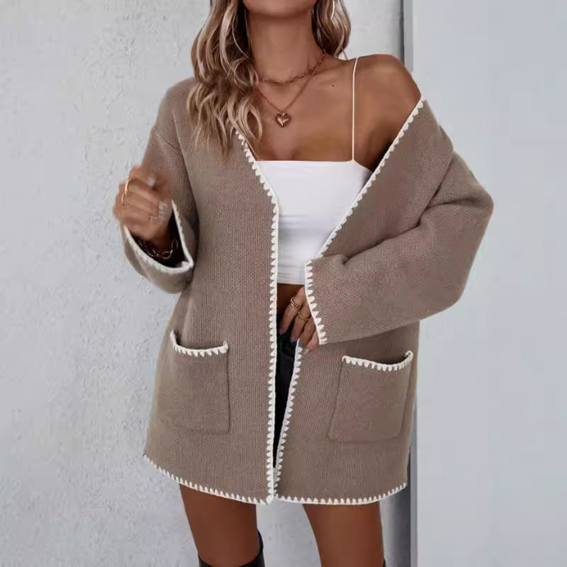 Althea | Women's Open Front Pocket Long Sleeve Cardigan