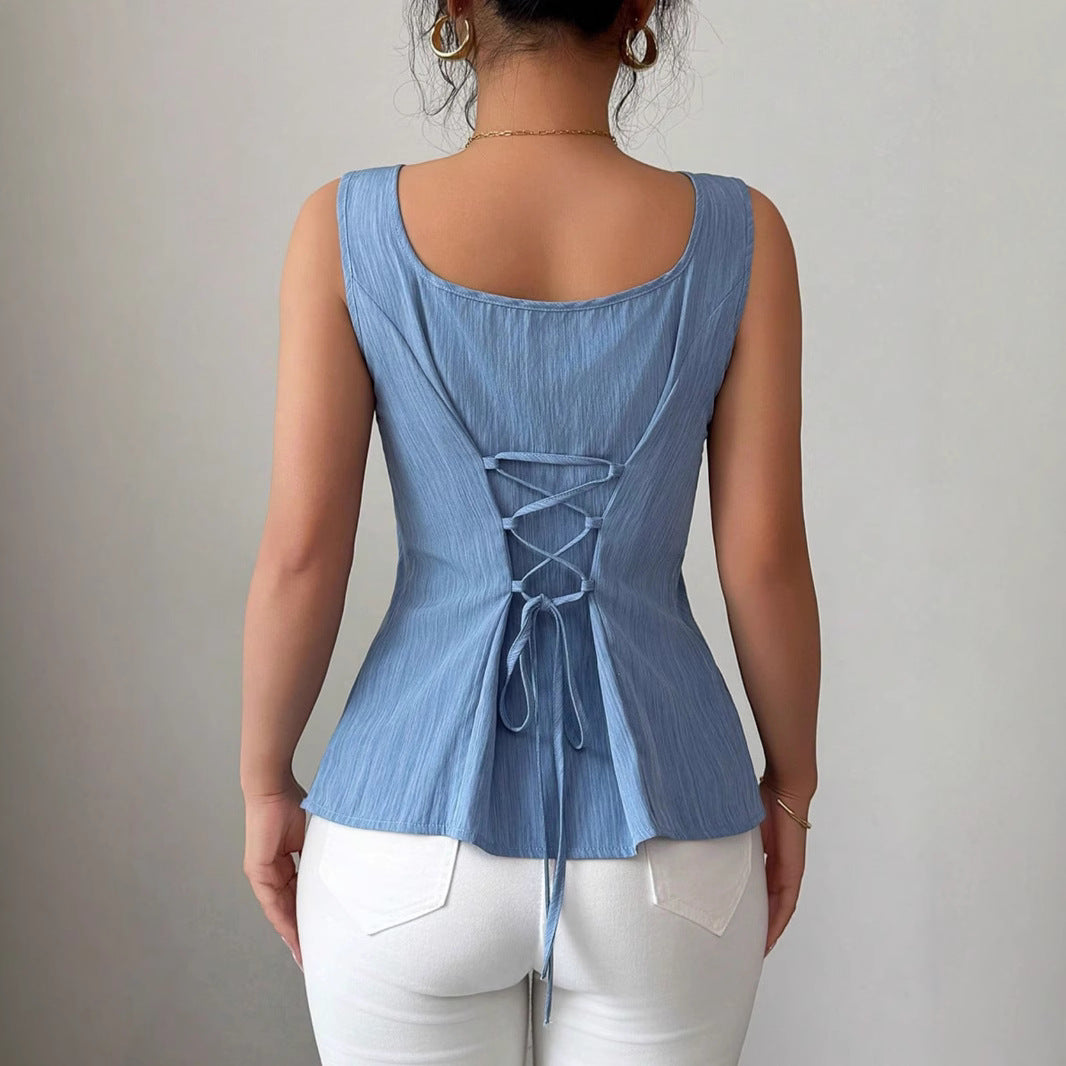 Alberta | Women's Peplum Sleeveless Top