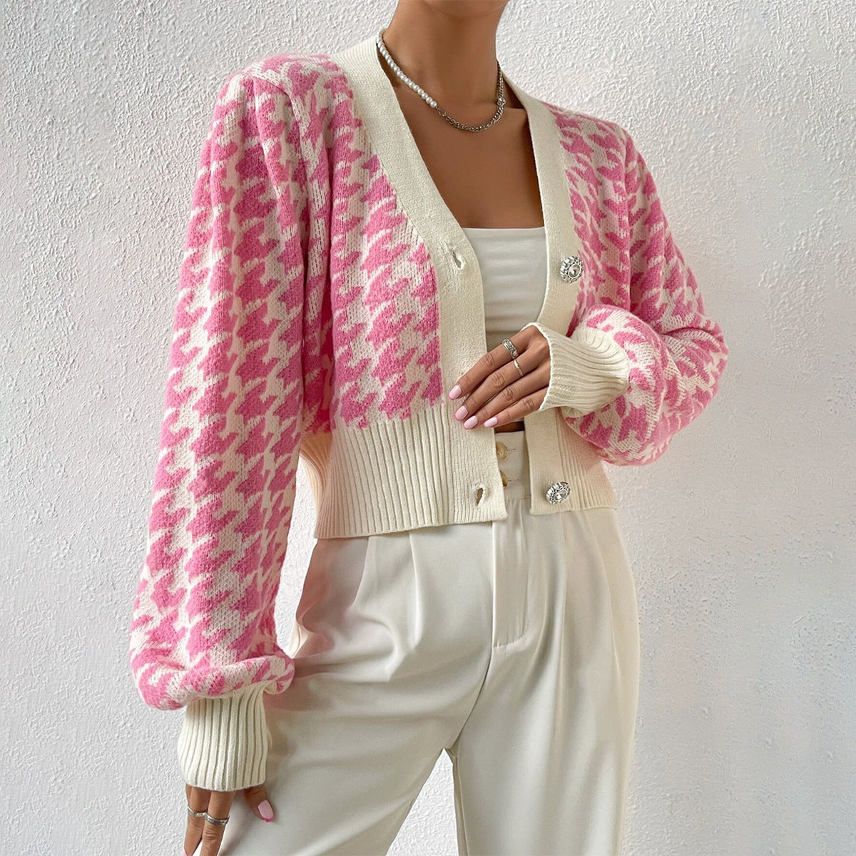 Ailsa | Women's Cropped V-Neck Cardigan