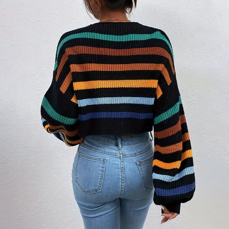 Toinette | Women's Cropped Striped Sweater