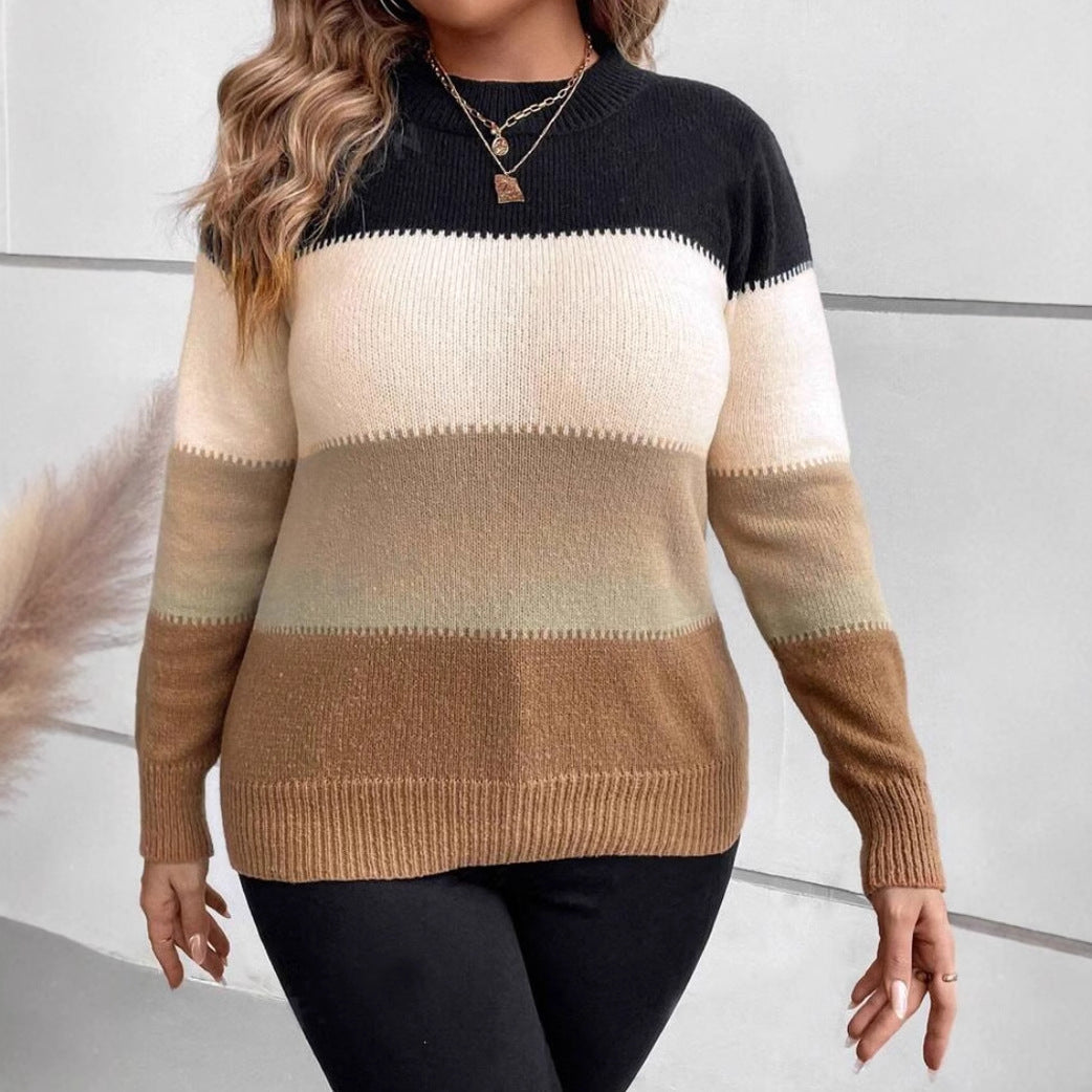 Alinore | Women's Striped Crew Neck Sweater