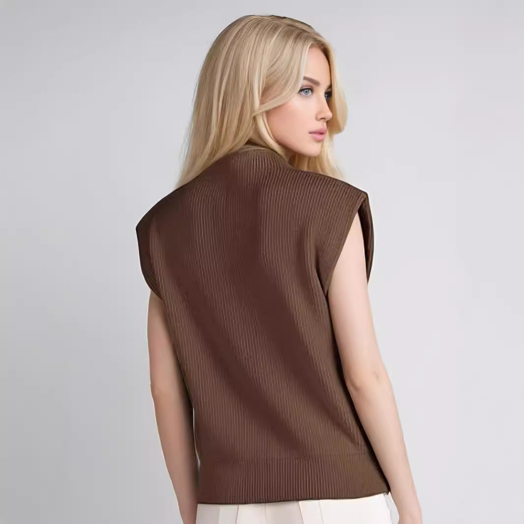 Alinora | Women's Sleeveless Mock Neck Sweater Vest