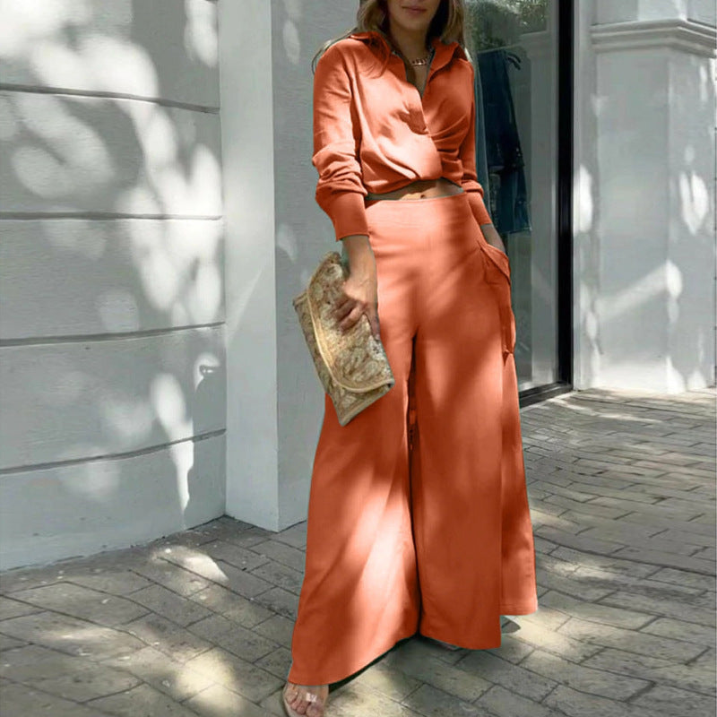 Athena | Chic Women's 2-Piece Set Featuring Tailored Blouse and High-Waisted Pants