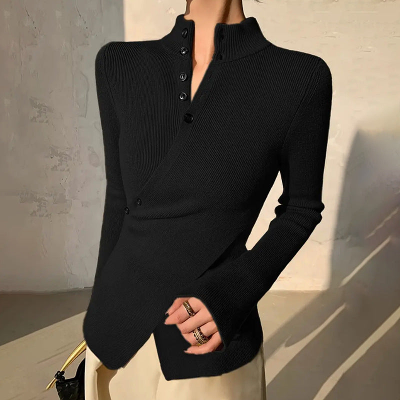 Alyona | Women's Mock Neck Wrap Sweater