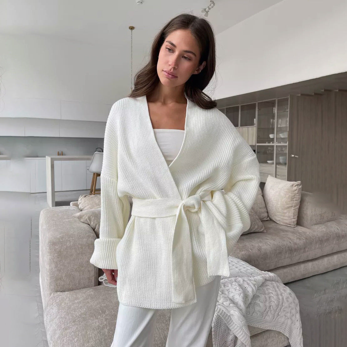 Alexine | Women's Wrap Ribbed Knit Sweater