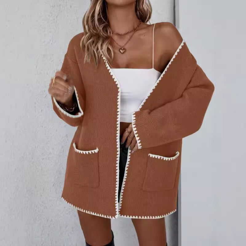 Althea | Women's Open Front Pocket Long Sleeve Cardigan