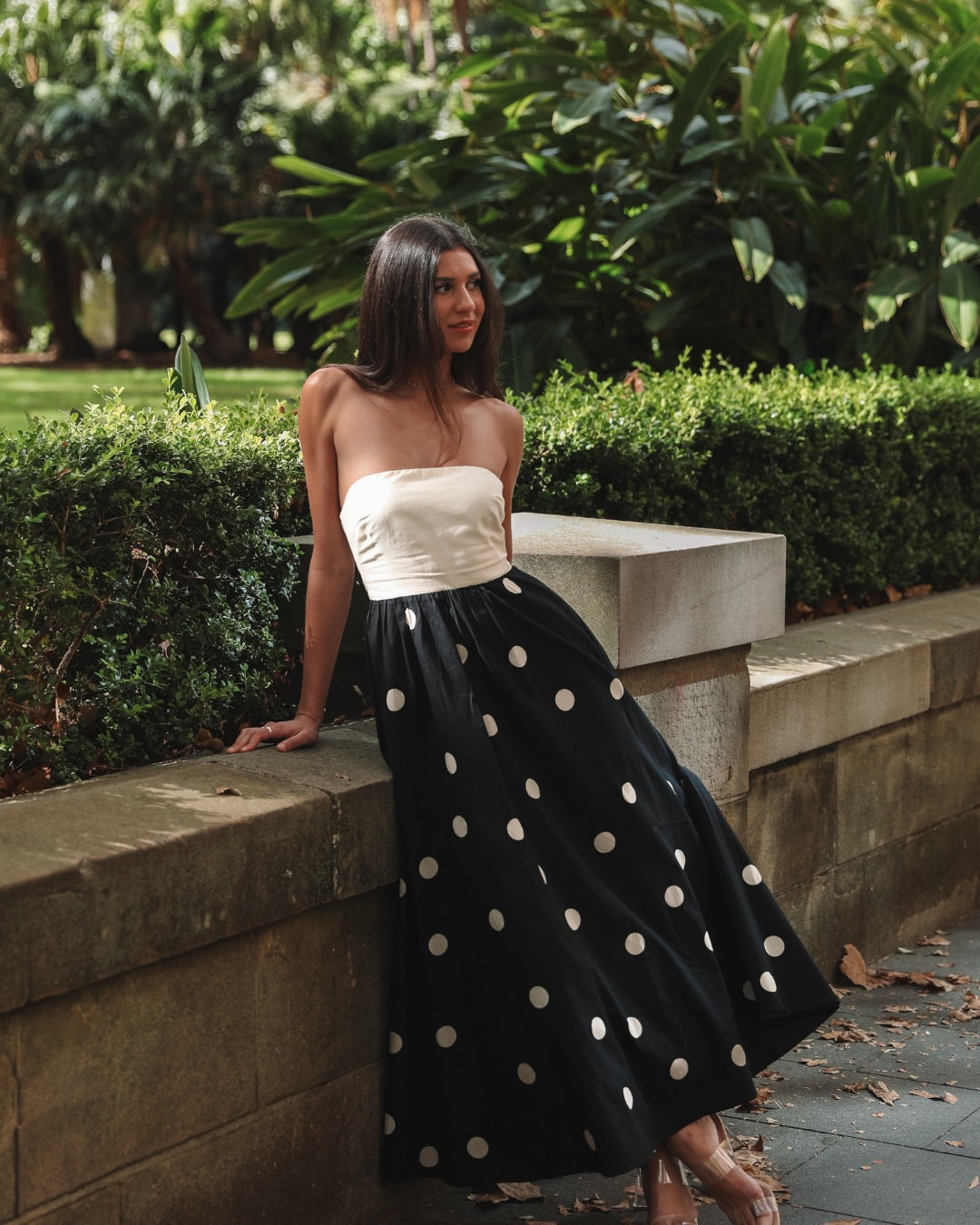 Jodie | Stylish Strapless A-Line Polka Dot Dress for Summer Fun