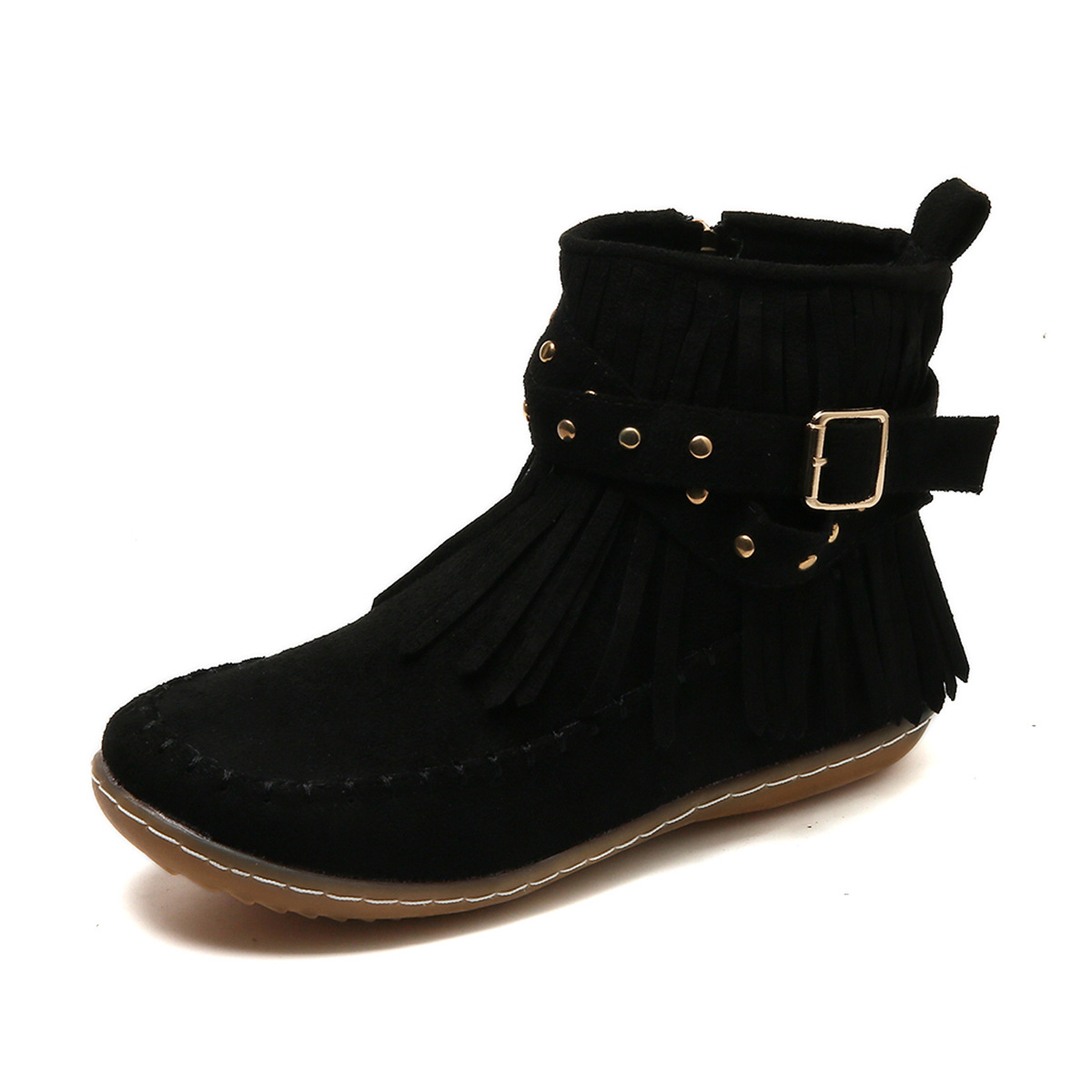 Audrina | Women's Fringe Buckle Ankle Boots