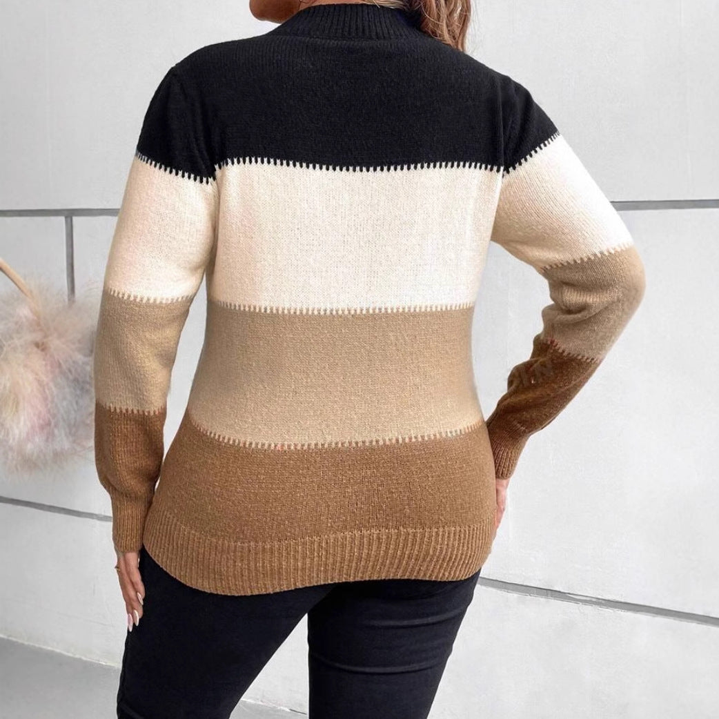 Alinore | Women's Striped Crew Neck Sweater