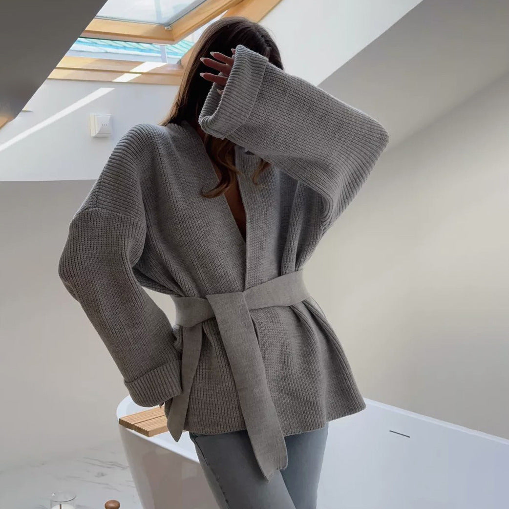 Alexine | Women's Wrap Ribbed Knit Sweater