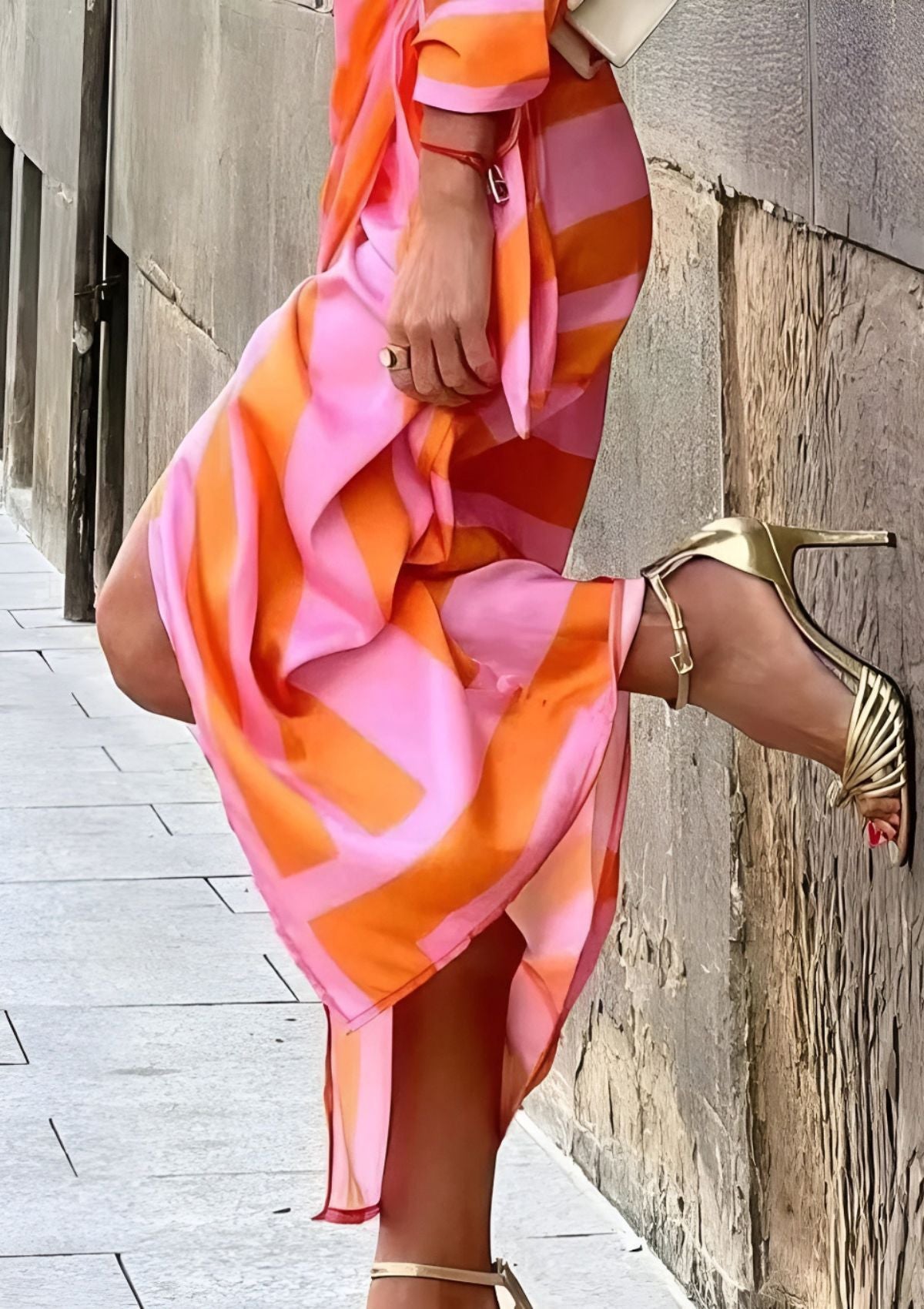 Lorena | Versatile Striped Wrap Dress for Any Occasion