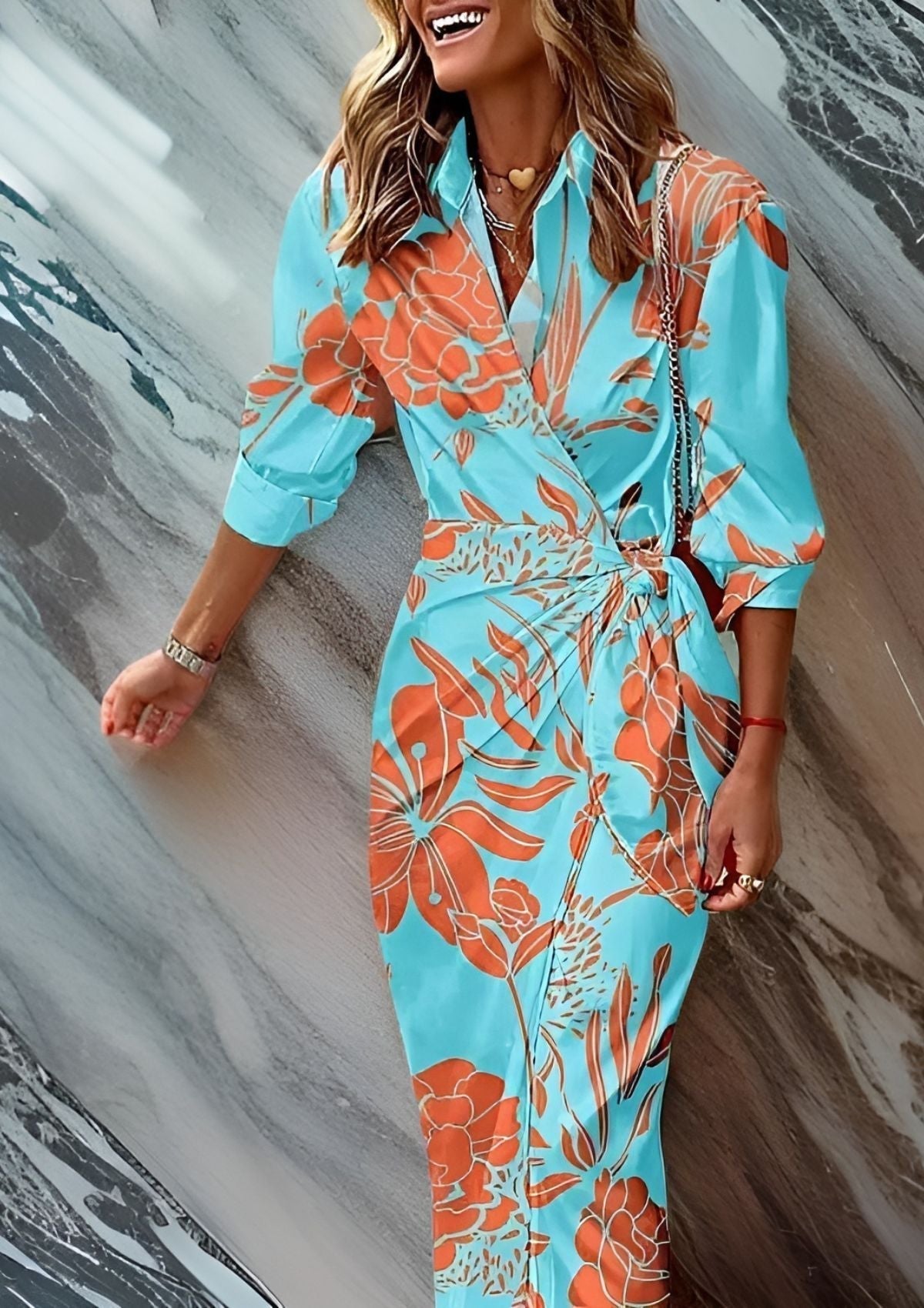 Lorena | Versatile Striped Wrap Dress for Any Occasion