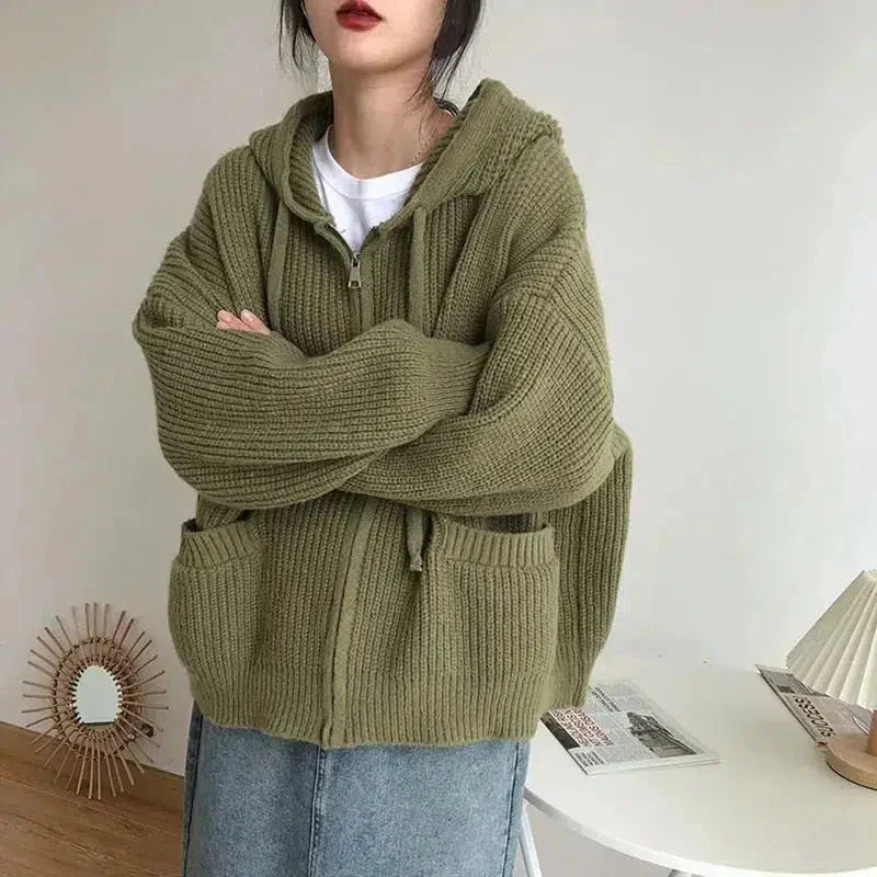 Alwena | Women's Zip-Up Knit Cardigan