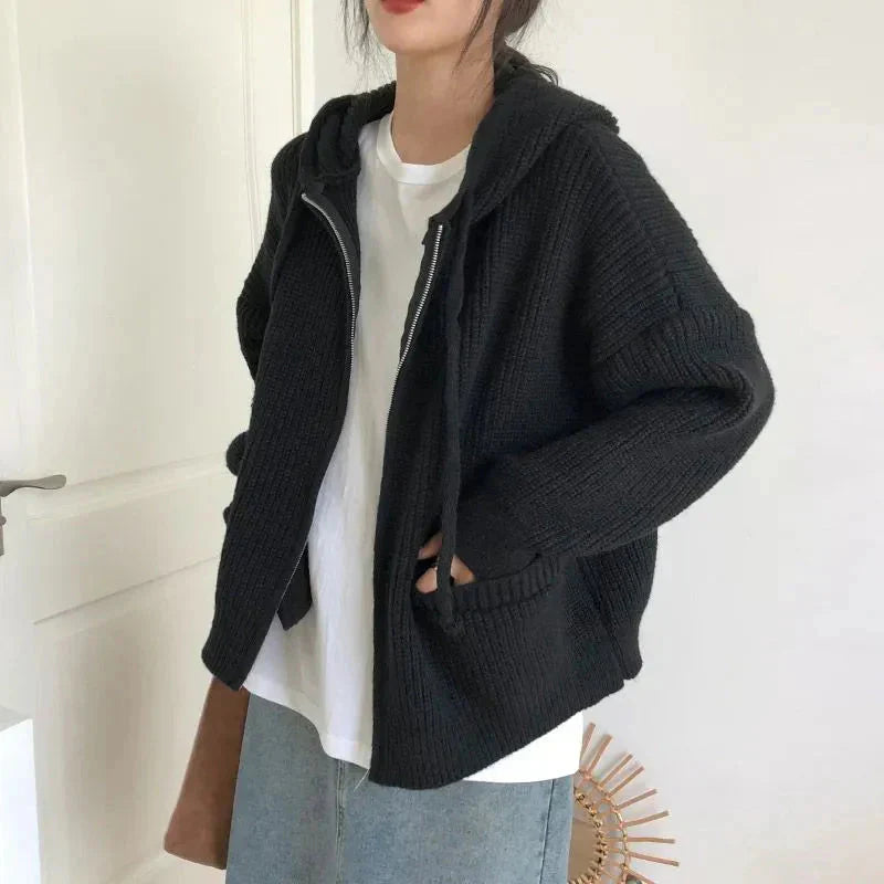 Alwena | Women's Zip-Up Knit Cardigan