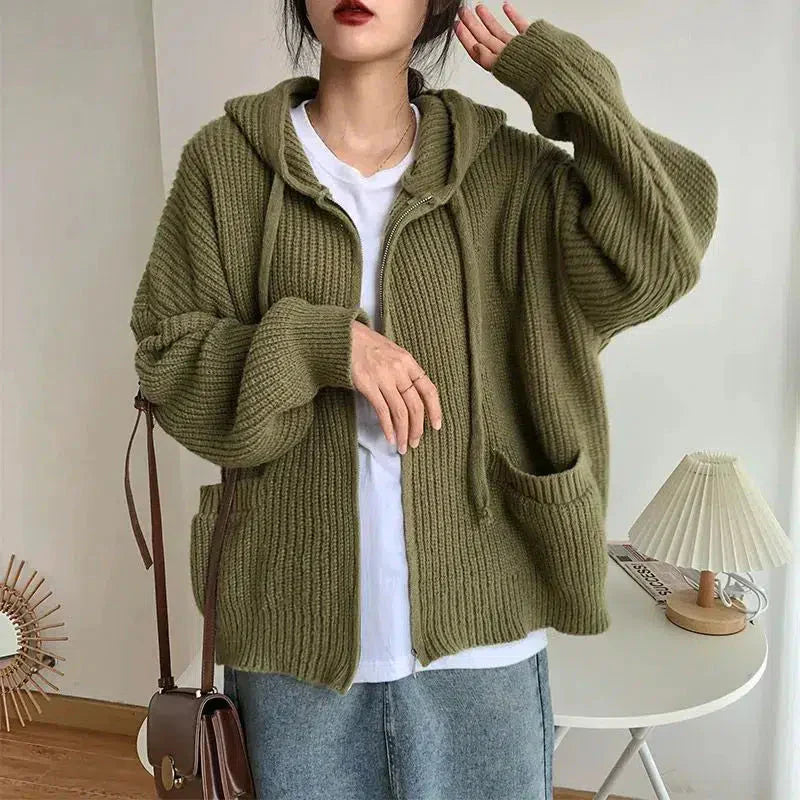 Alwena | Women's Zip-Up Knit Cardigan