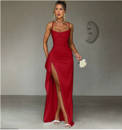 Madge | Chic Maxi Dress with High Slit for Effortless Elegance