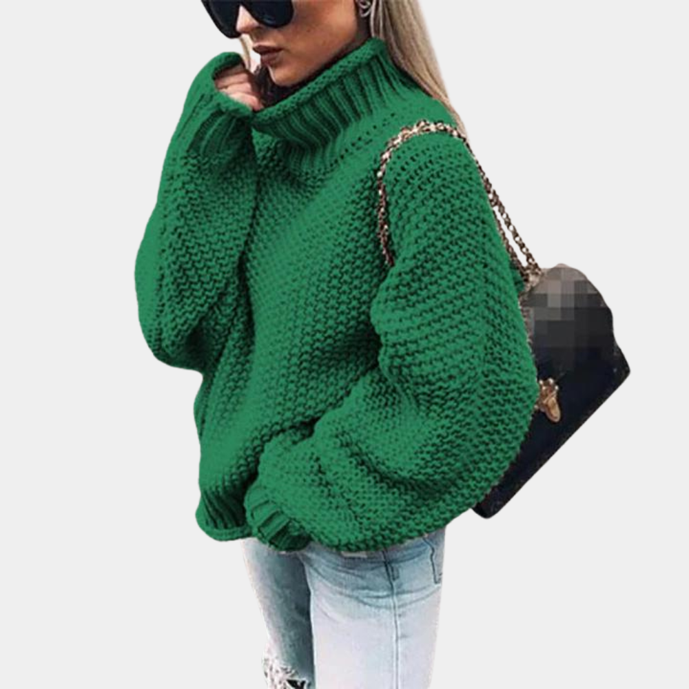Amada | Women's Oversized Turtleneck Knit Sweater
