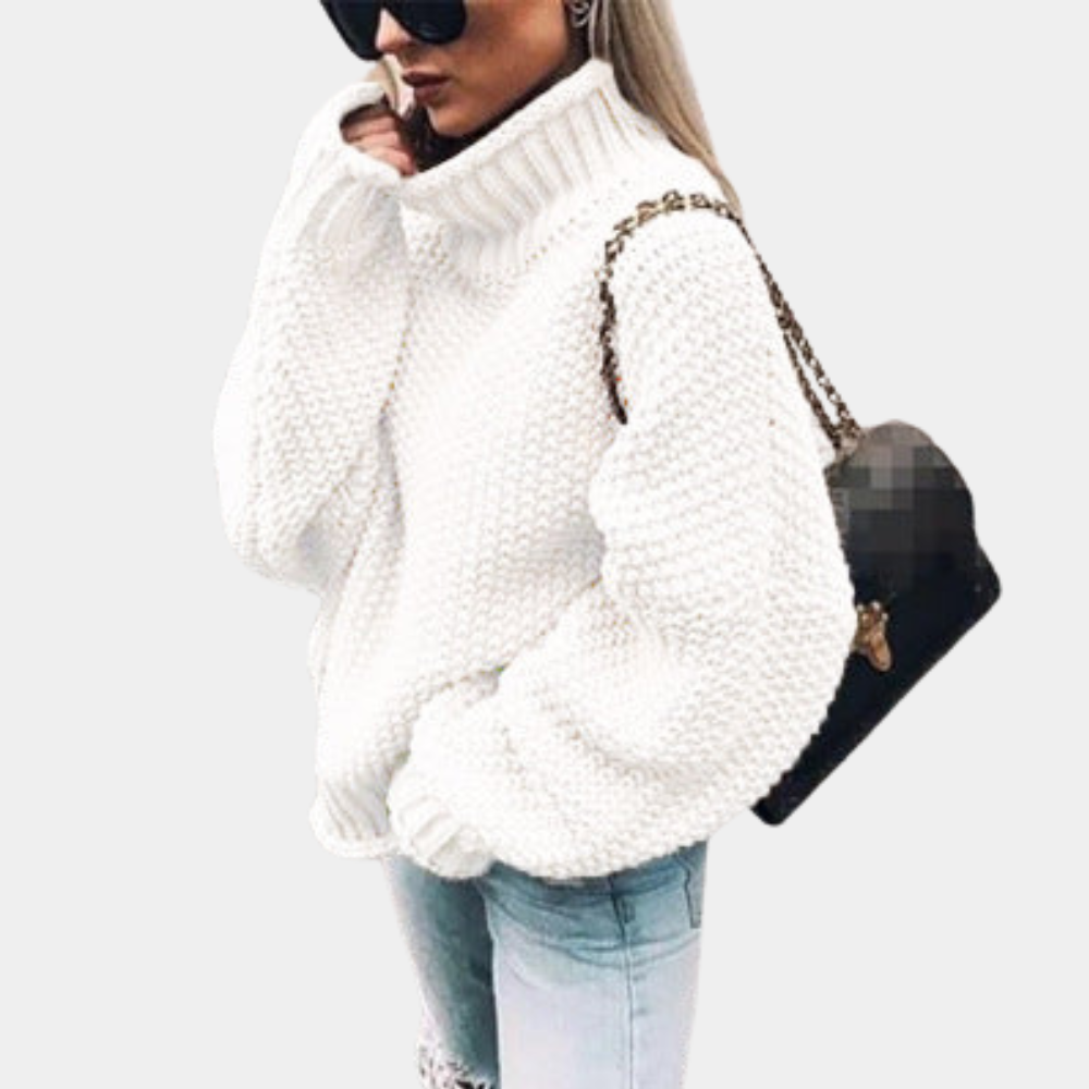 Amada | Women's Oversized Turtleneck Knit Sweater