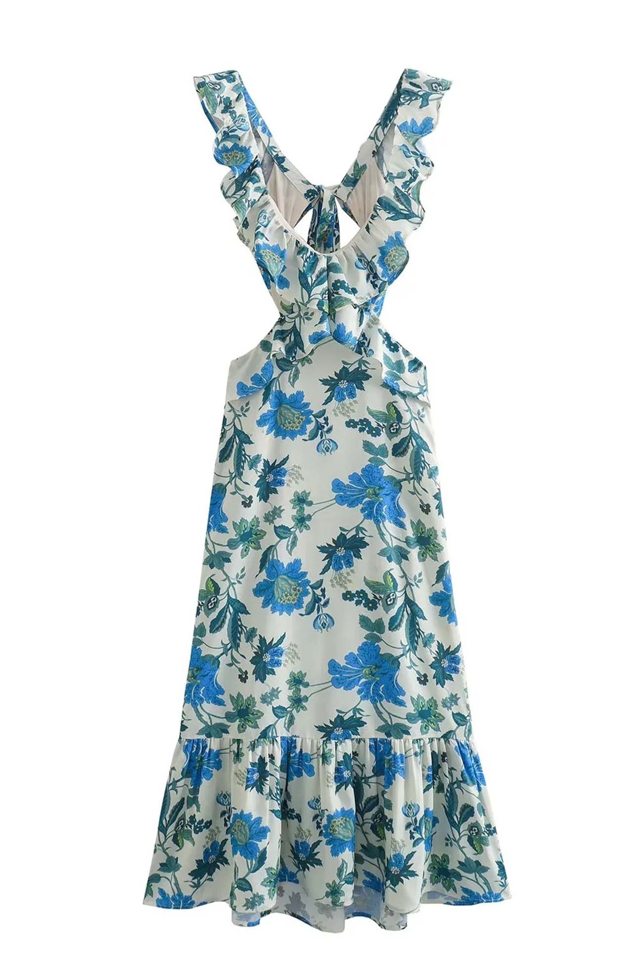 Norah | Chic Summer Maxi Dress - Sleeveless with Ruffle Straps
