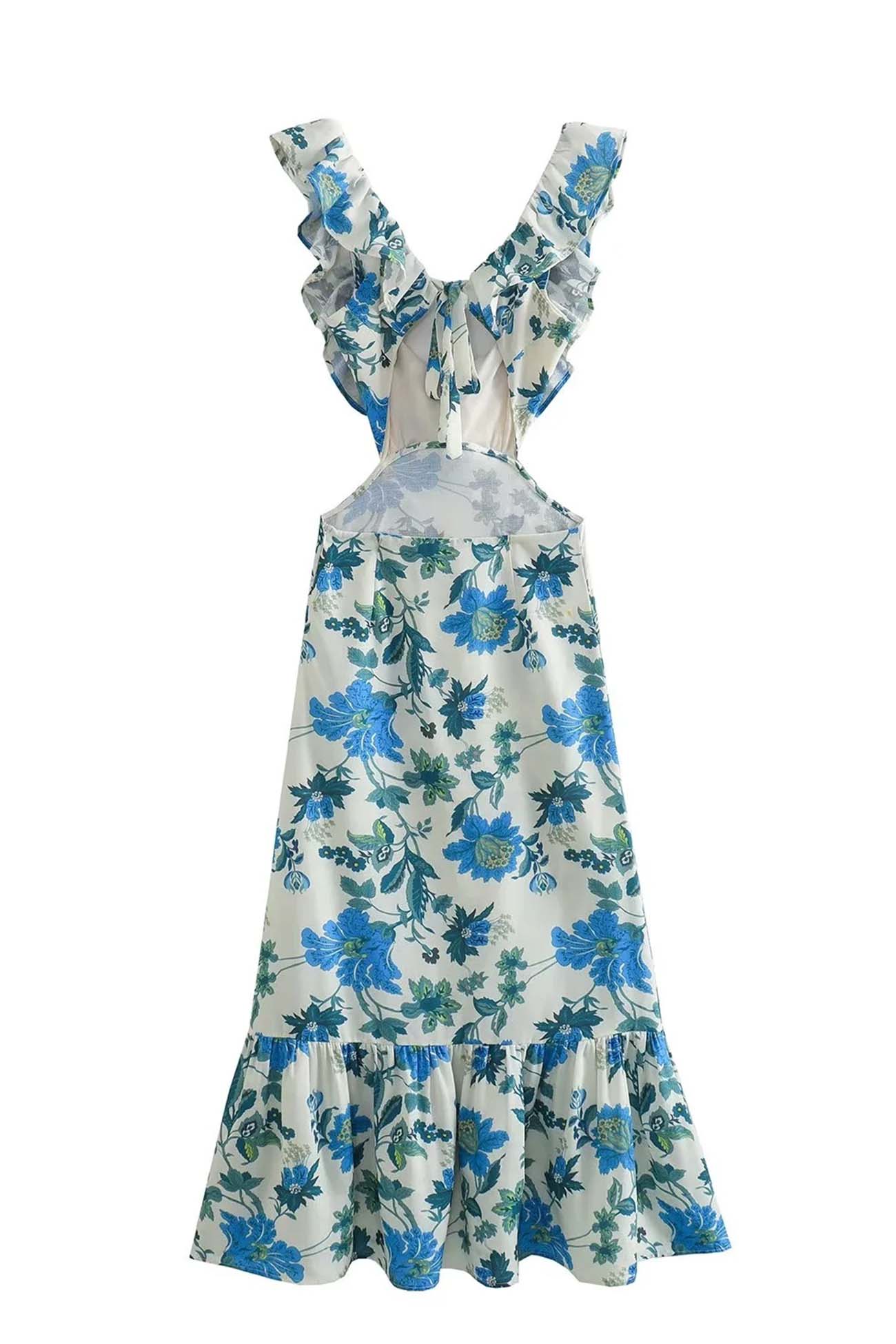 Norah | Chic Summer Maxi Dress - Sleeveless with Ruffle Straps