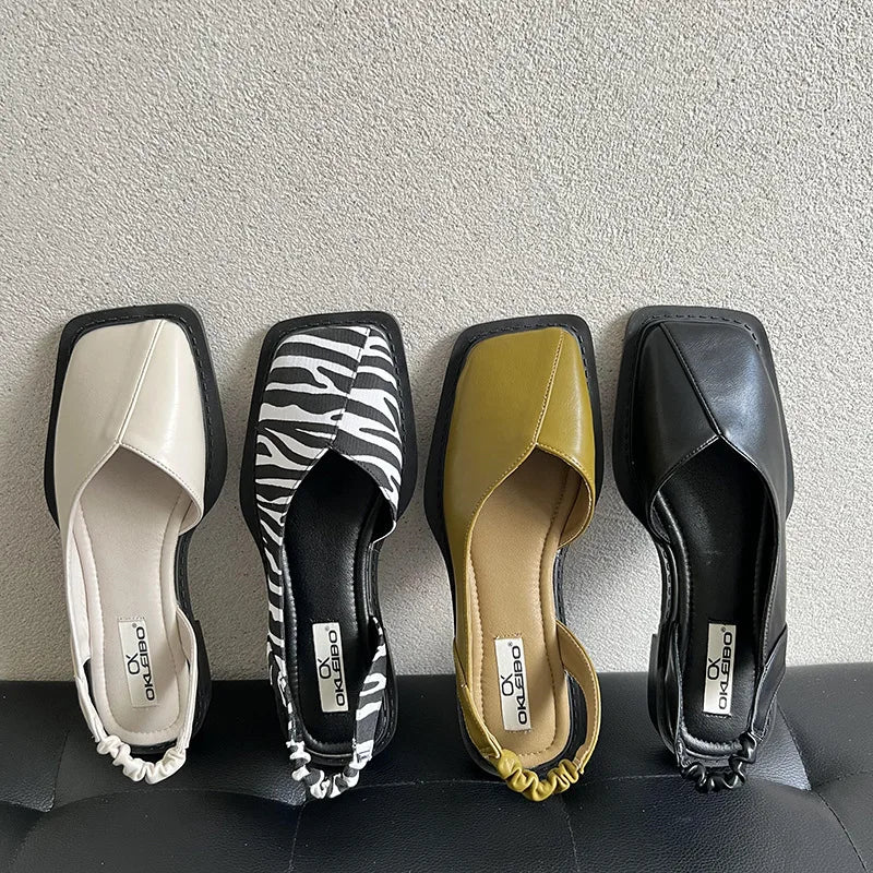 Petunia | Stylish Slingback Sandals with Square Toe for Women