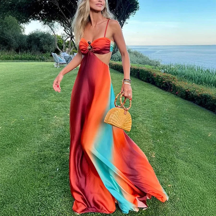 Josette | Elegant Maxi Dress with Knot Front