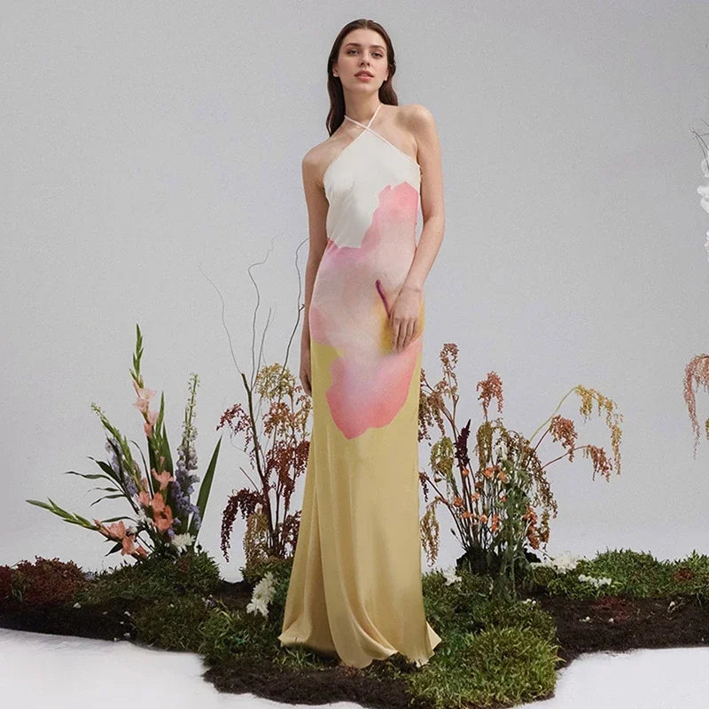 Nicolette | Elegant Floral One-Shoulder Maxi Dress