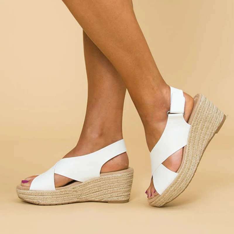 Lysandra | Chic Wedge Sandals with Elegant Cross Straps