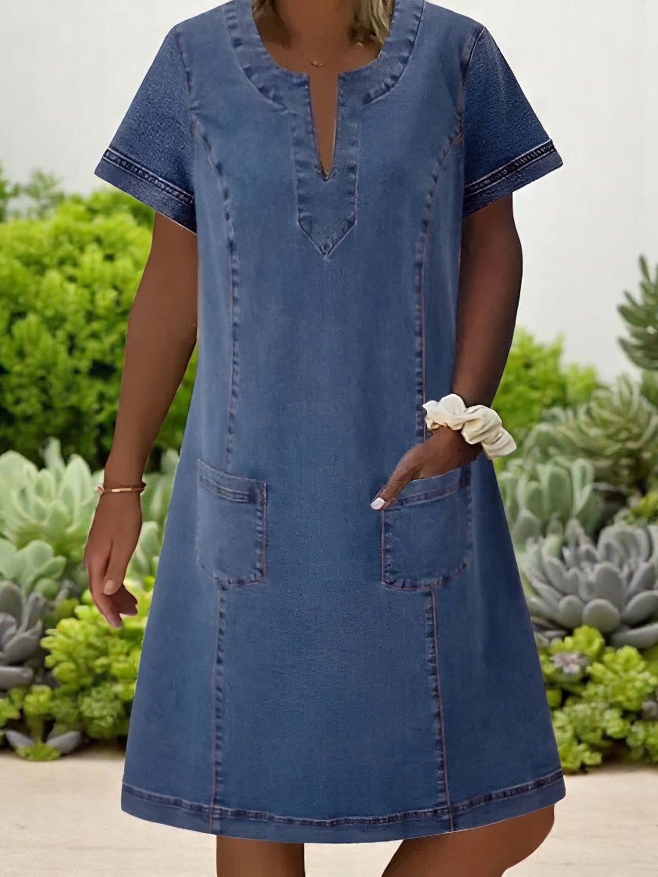 Layla | Chic Soft Denim Midi Dress for Effortless Style