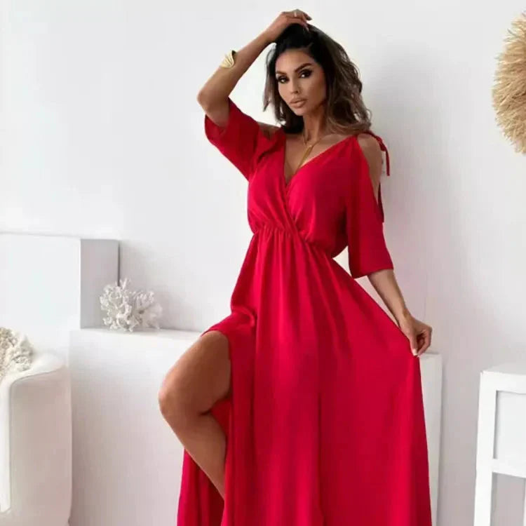 Karen | Elegant Cold-Shoulder Maxi Dress