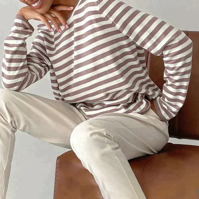 Alexandra | Striped Long Sleeve T-Shirt for Women