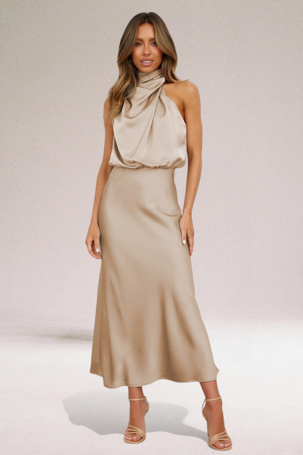 Neve | Stunning Halter Neckline Glam Dress
