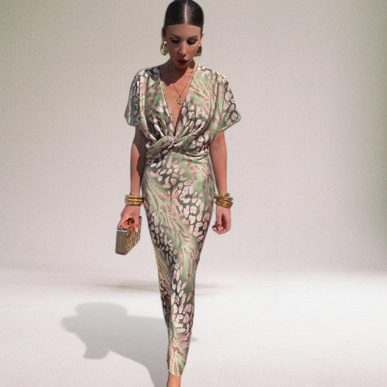 Paige | Chic Maxi Dress with Distinctive V-neck for Women