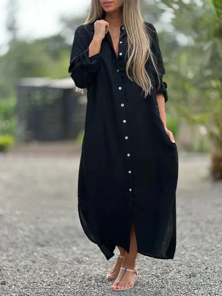 Maggie | Chic Cotton Hemp Summer Dress for Women