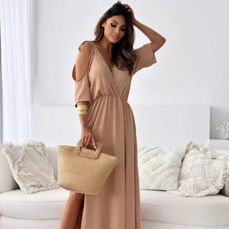 Karen | Elegant Cold-Shoulder Maxi Dress