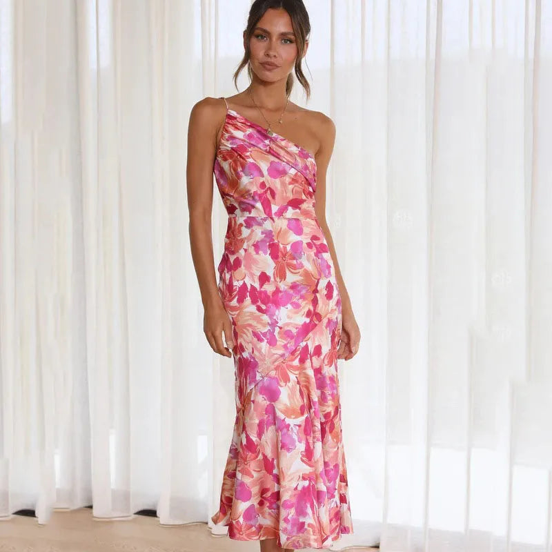 Molly | Chic Asymmetrical Floral Midi Dress for Any Occasion