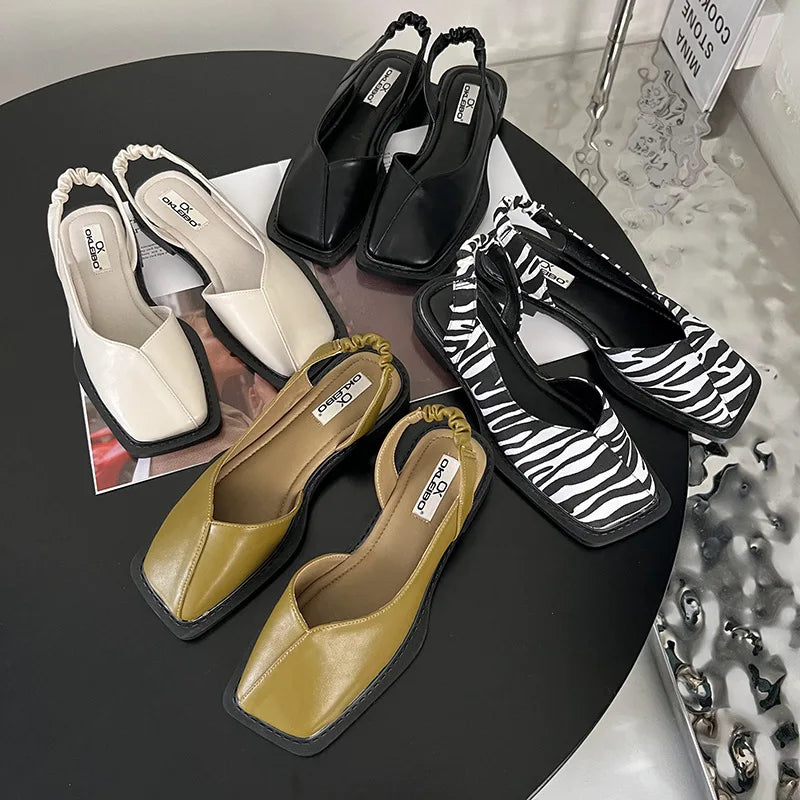 Petunia | Stylish Slingback Sandals with Square Toe for Women